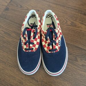 Vans Skateboarding Customs Casual Shoes Size 5 Checkered Blue Red